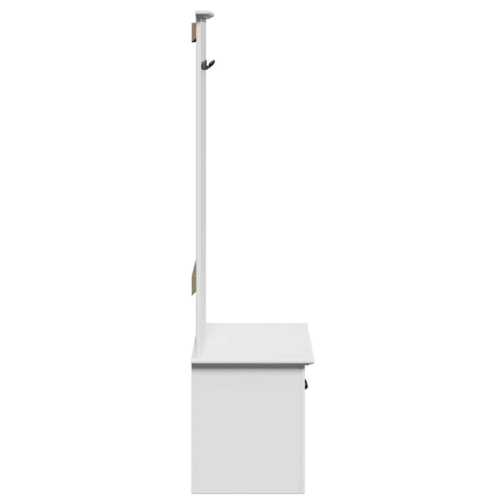 Mobiletto da Ingresso con Ganci BODO Bianco 50x40x157 cm | homemem39
