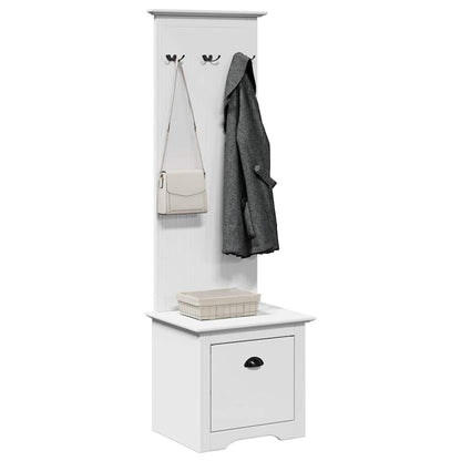 Mobiletto da Ingresso con Ganci BODO Bianco 50x40x157 cm | homemem39