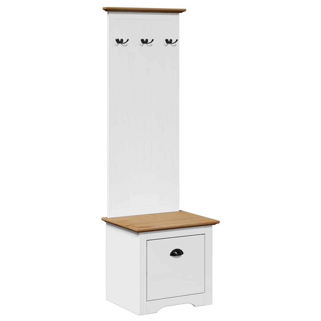 Mobile da Ingresso con Ganci BODO Bianco e Marrone 50x40x157 cm | homemem39