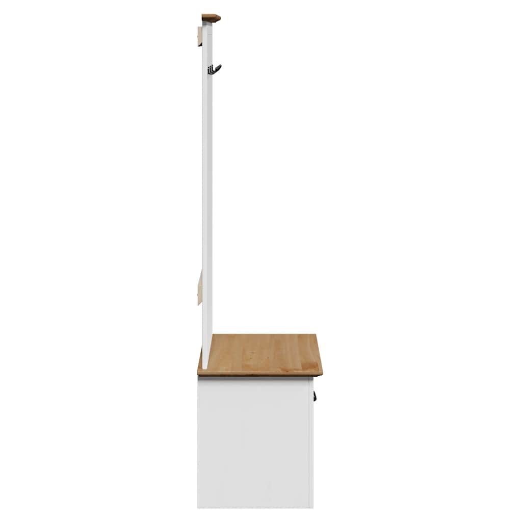 Mobile da Ingresso con Ganci BODO Bianco e Marrone 50x40x157 cm | homemem39