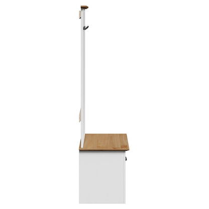 Mobile da Ingresso con Ganci BODO Bianco e Marrone 50x40x157 cm | homemem39