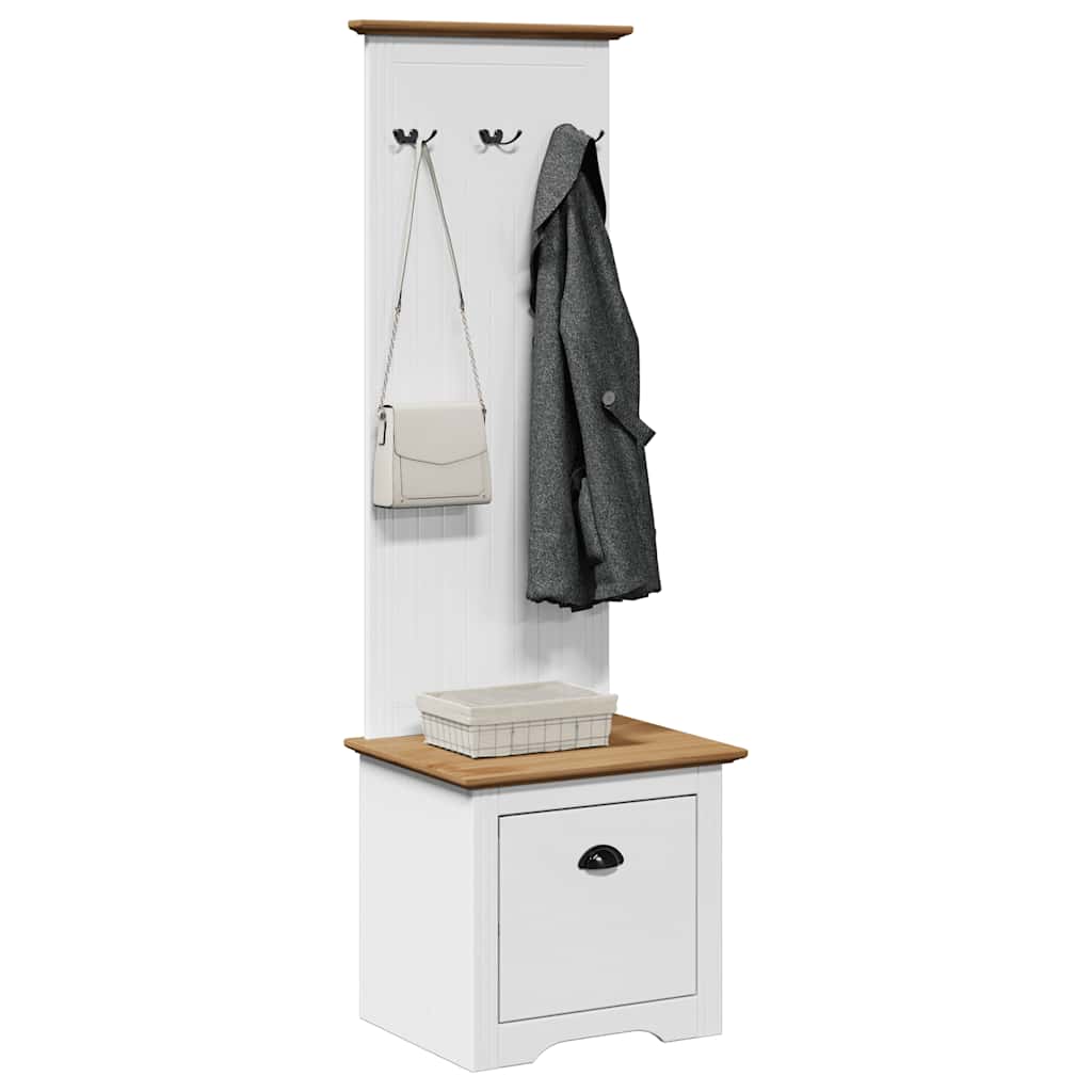 Mobile da Ingresso con Ganci BODO Bianco e Marrone 50x40x157 cm | homemem39