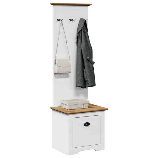 Mobile da Ingresso con Ganci BODO Bianco e Marrone 50x40x157 cm | homemem39
