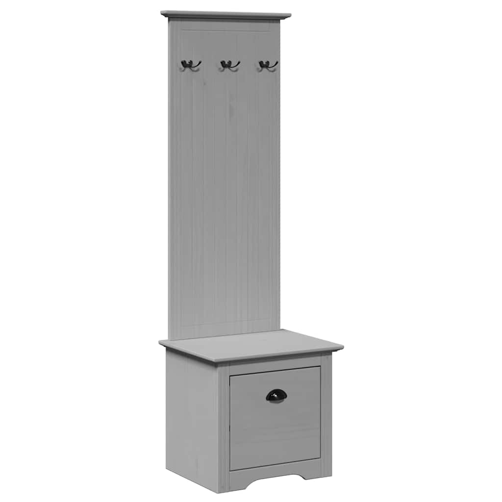 Mobiletto da Ingresso con Ganci BODO Grigio 50x40x157 cm | homemem39