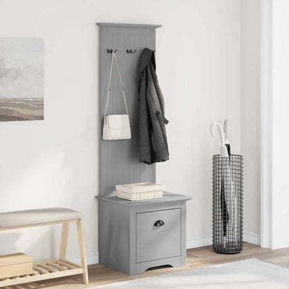 Mobiletto da Ingresso con Ganci BODO Grigio 50x40x157 cm | homemem39