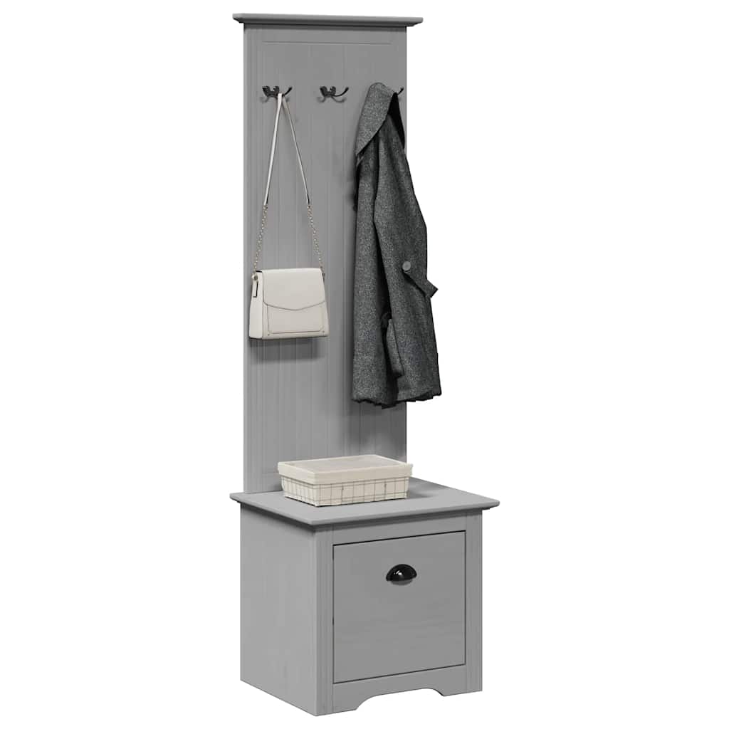 Mobiletto da Ingresso con Ganci BODO Grigio 50x40x157 cm | homemem39