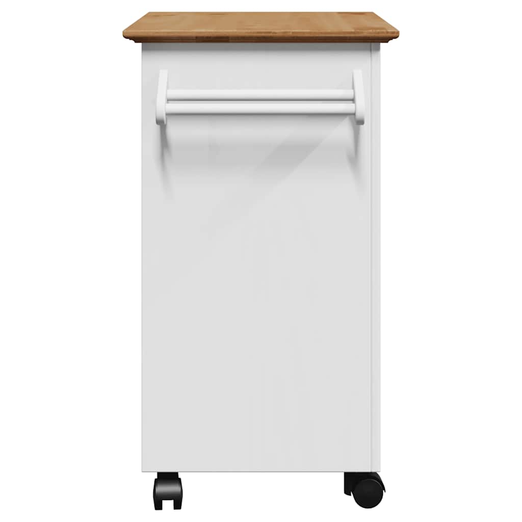 Carrello da Cucina BODO Bianco e Marrone 72x45x80 cm - homemem39