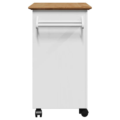 Carrello da Cucina BODO Bianco e Marrone 72x45x80 cm - homemem39