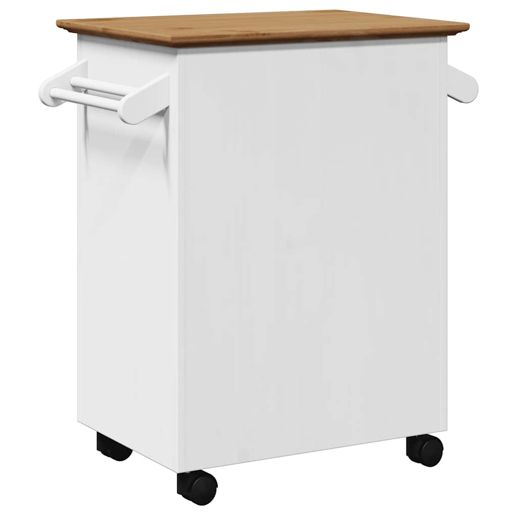 Carrello da Cucina BODO Bianco e Marrone 72x45x80 cm - homemem39