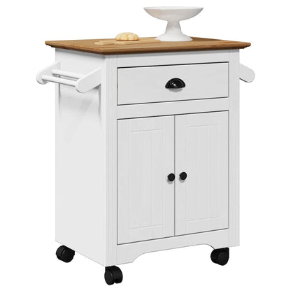 Carrello da Cucina BODO Bianco e Marrone 72x45x80 cm - homemem39