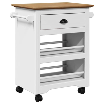 Carrello da Cucina BODO Bianco e Marrone 67,5x45x80 cm - homemem39