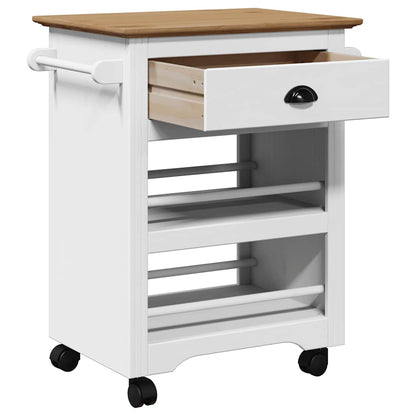 Carrello da Cucina BODO Bianco e Marrone 67,5x45x80 cm - homemem39
