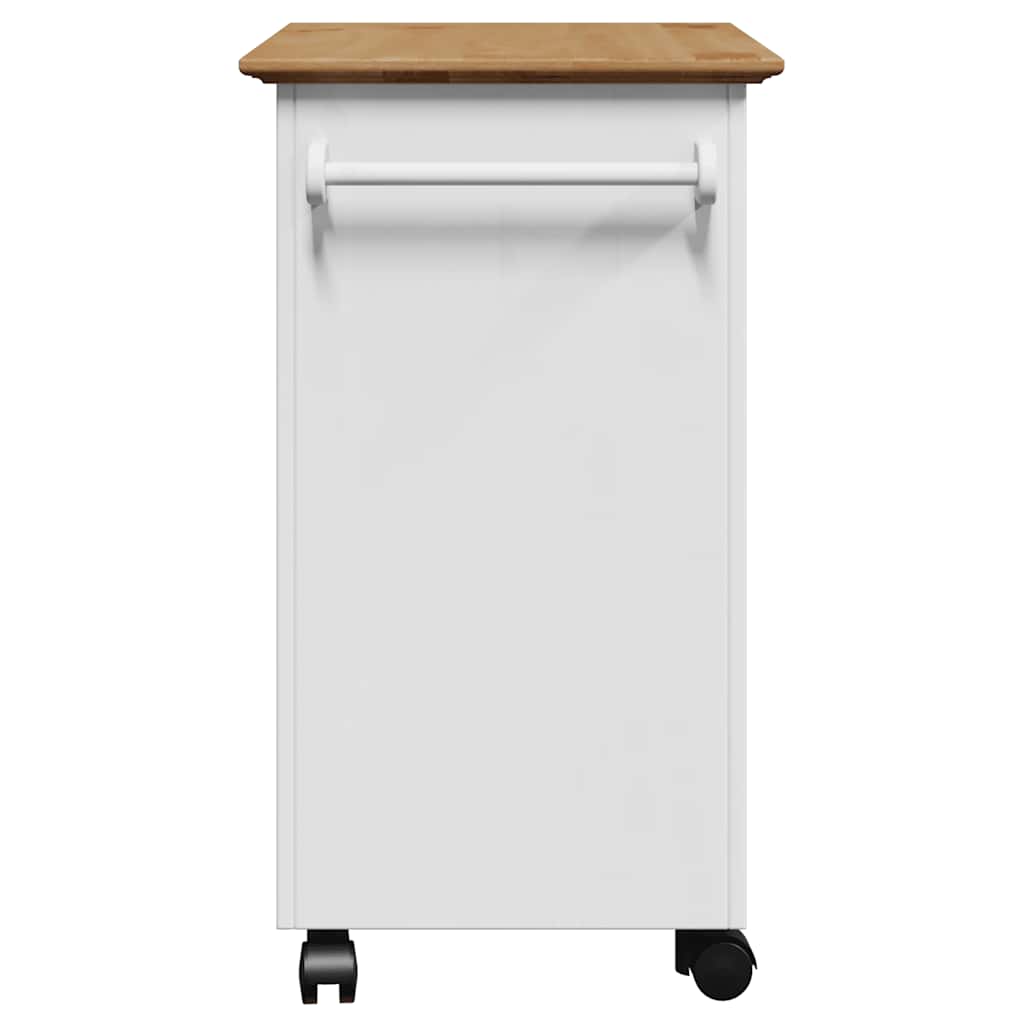 Carrello da Cucina BODO Bianco e Marrone 67,5x45x80 cm - homemem39