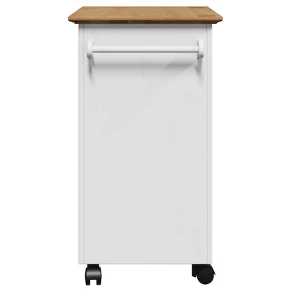 Carrello da Cucina BODO Bianco e Marrone 67,5x45x80 cm - homemem39