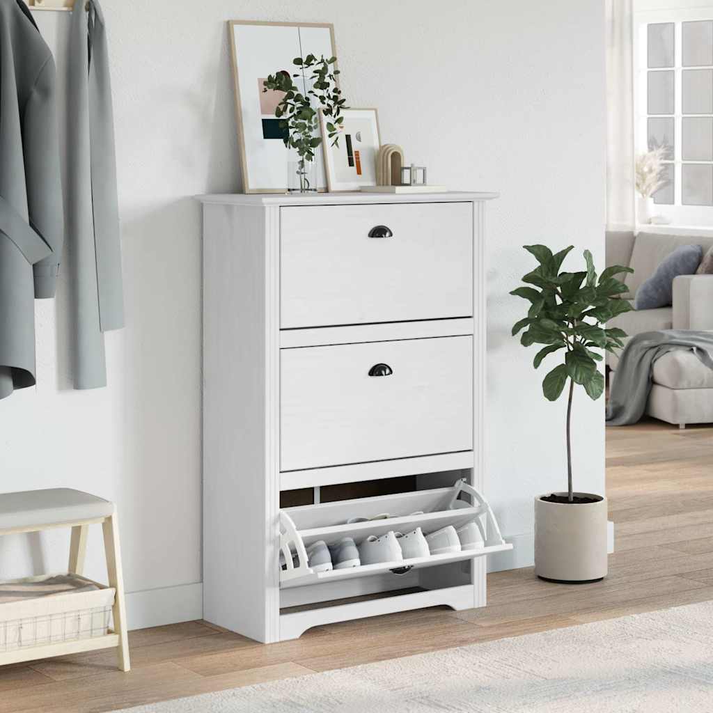 Scarpiera BODO Bianca 80x35x118 cm - homemem39