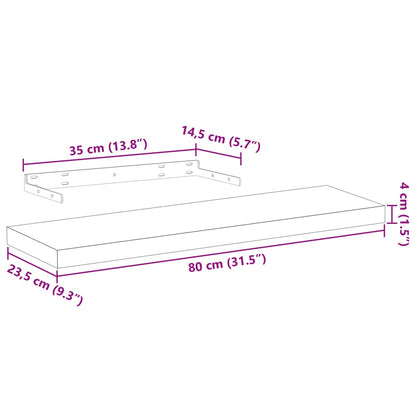Mensole Pensili 2 pz 80x23,5x4 cm in Truciolato | homemem39