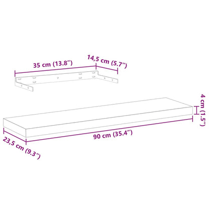 Mensola Pensile 90x23,5x4 cm in Truciolato | homemem39