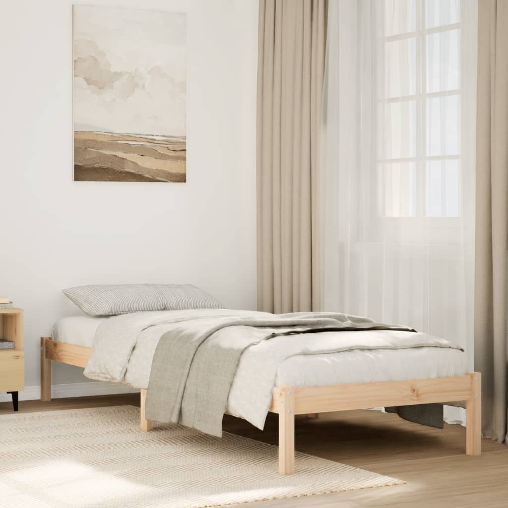Letto Extra Lungo senza Materasso 100x210 cm in Legno di Pino - homemem39