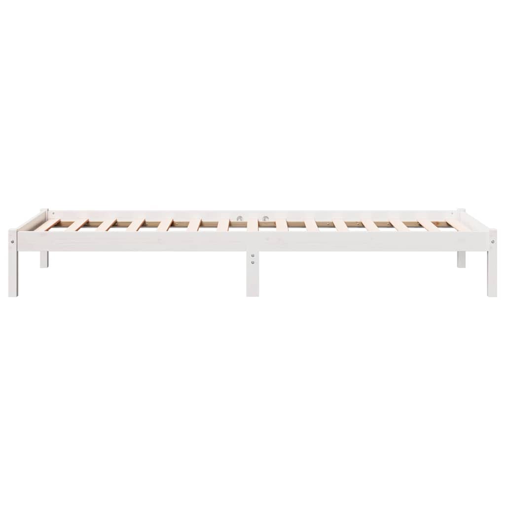 Letto Extra Lungo senza Materasso Bianco 100x210 cm in Pino | homemem39