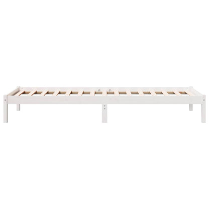 Letto Extra Lungo senza Materasso Bianco 100x210 cm in Pino | homemem39