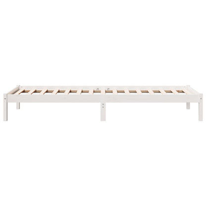 Letto Extra Lungo senza Materasso Bianco 100x210 cm in Pino - homemem39