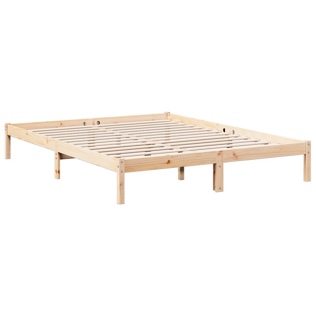 Letto Extra Lungo senza Materasso 140x210 cm in Legno di Pino - homemem39
