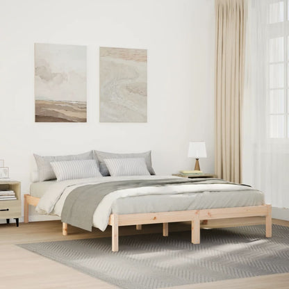 Letto Extra Lungo senza Materasso 140x210 cm in Legno di Pino - homemem39