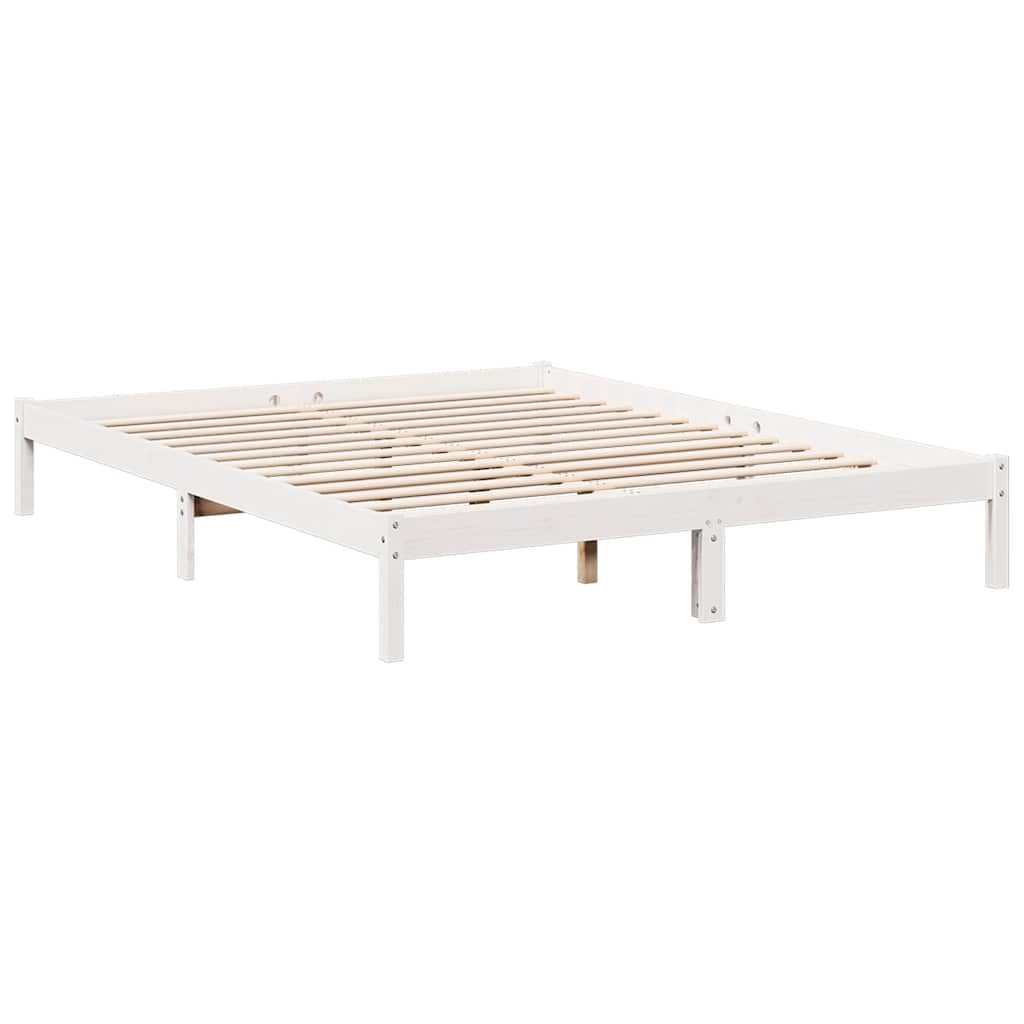 Letto Extra Lungo senza Materasso Bianco 140x210 cm in Pino