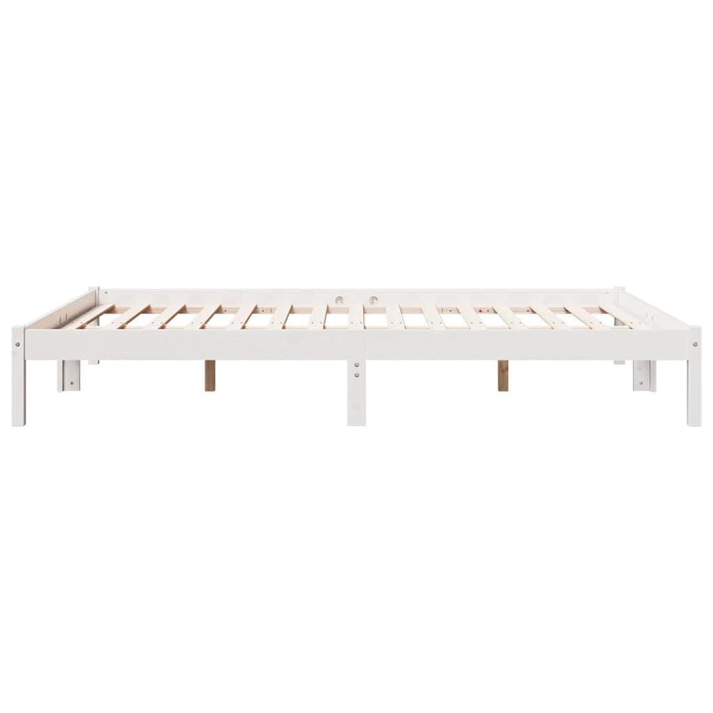 Letto Extra Lungo senza Materasso Bianco 140x210 cm in Pino