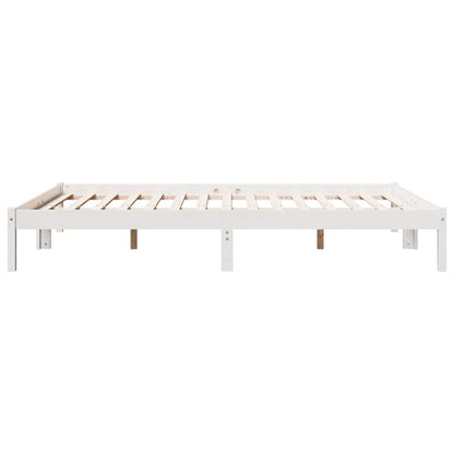 Letto Extra Lungo senza Materasso Bianco 140x210 cm in Pino