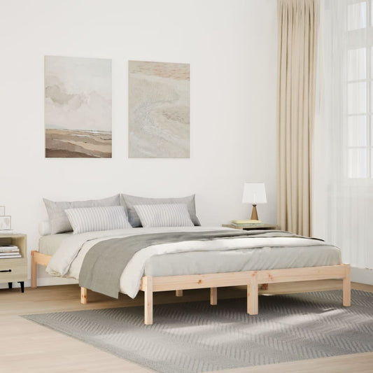 Letto Extra Lungo senza Materasso 160x210 cm in Legno di Pino - homemem39