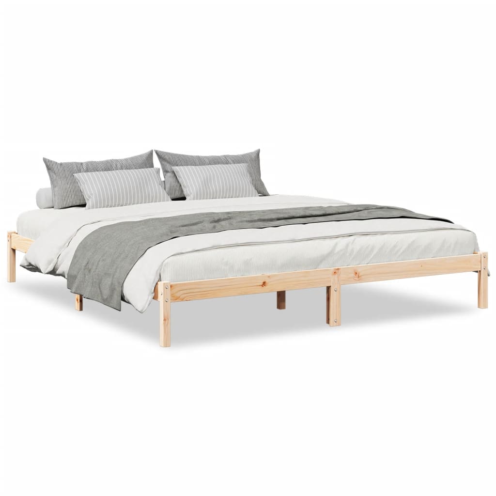 Letto Extra Lungo senza Materasso 180x210 cm in Legno di Pino - homemem39