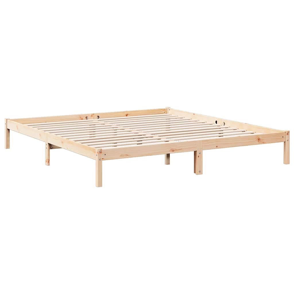 Letto Extra Lungo senza Materasso 180x210 cm in Legno di Pino