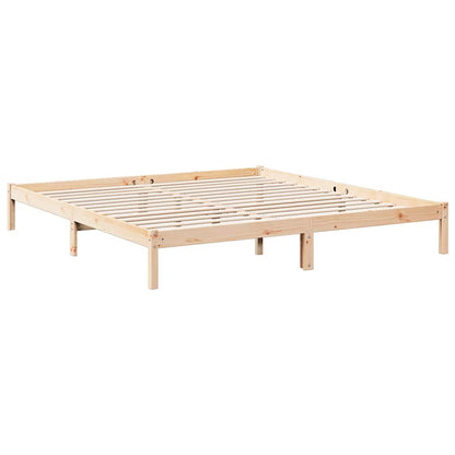 Letto Extra Lungo senza Materasso 180x210 cm in Legno di Pino