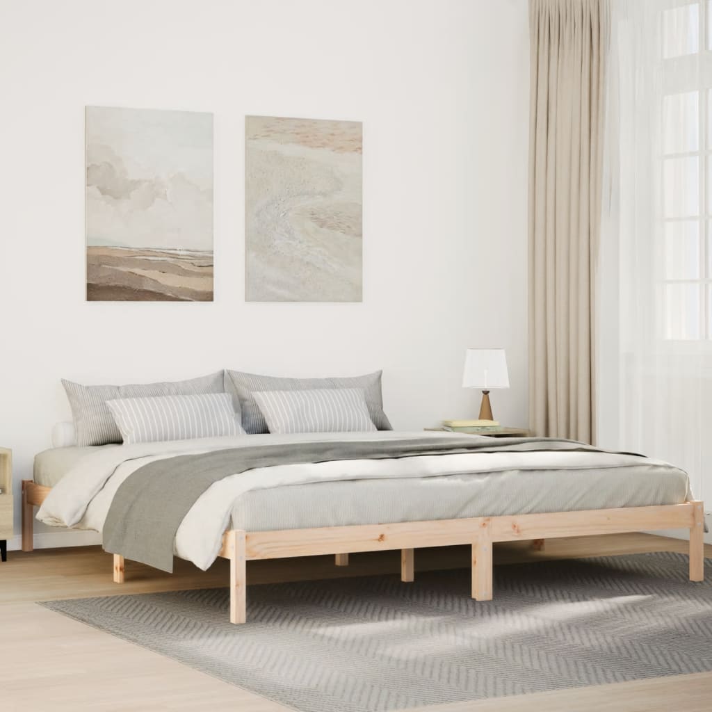 Letto Extra Lungo senza Materasso 180x210 cm in Legno di Pino - homemem39