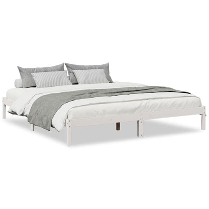 Letto Extra Lungo senza Materasso Bianco 180x210 cm in Pino | homemem39