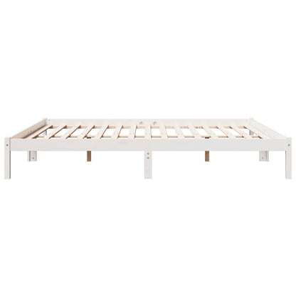 Letto Extra Lungo senza Materasso Bianco 180x210 cm in Pino | homemem39