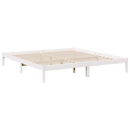 Letto Extra Lungo senza Materasso Bianco 180x210 cm in Pino