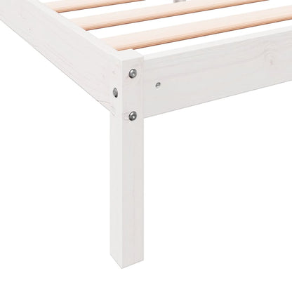 Letto Extra Lungo senza Materasso Bianco 180x210 cm in Pino | homemem39