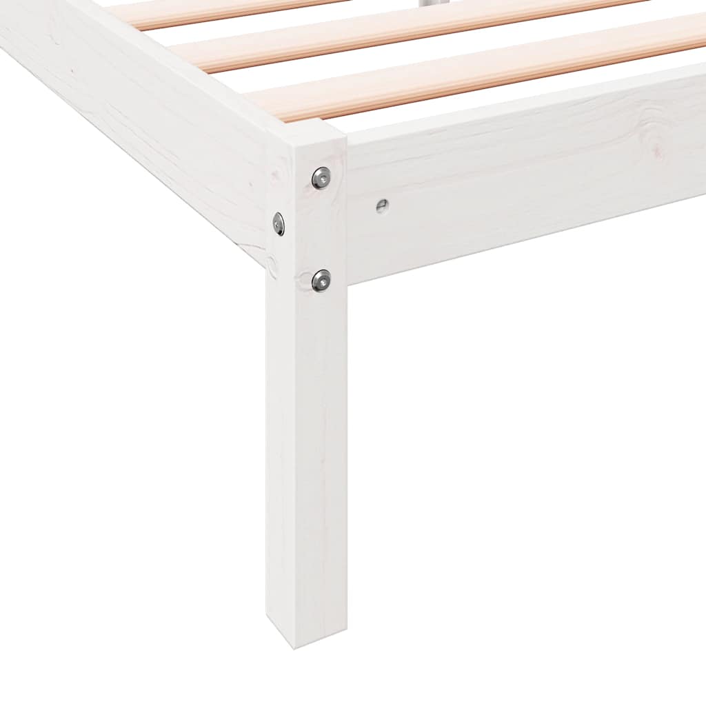 Letto Extra Lungo senza Materasso Bianco 180x210 cm in Pino