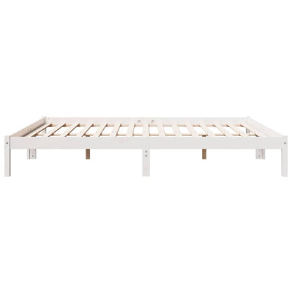 Letto Extra Lungo senza Materasso Bianco 200x210 cm in Pino