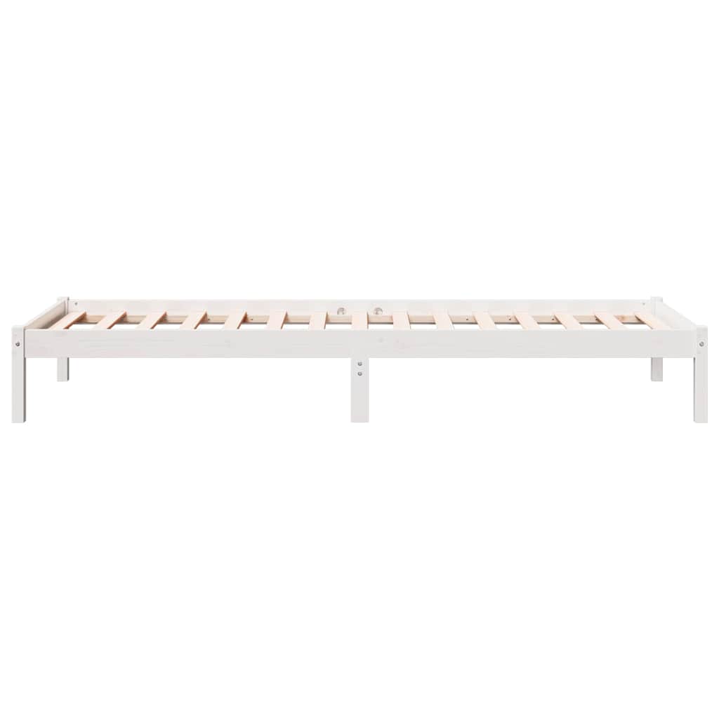 Letto Extra Lungo senza Materasso Bianco 80x220 cm in Pino