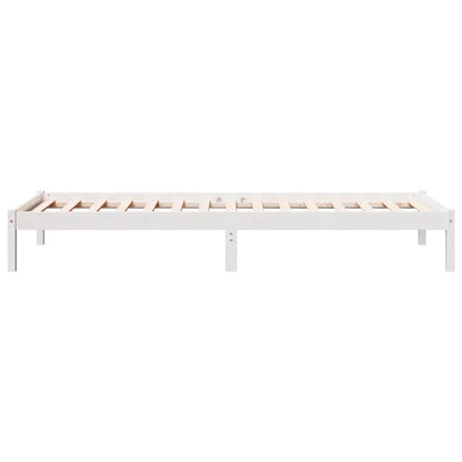 Letto Extra Lungo senza Materasso Bianco 80x220 cm in Pino