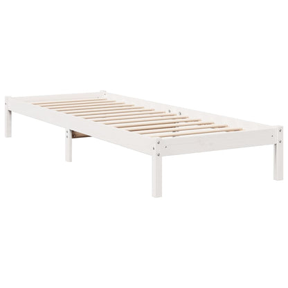 Letto Extra Lungo senza Materasso Bianco 80x220 cm in Pino | homemem39