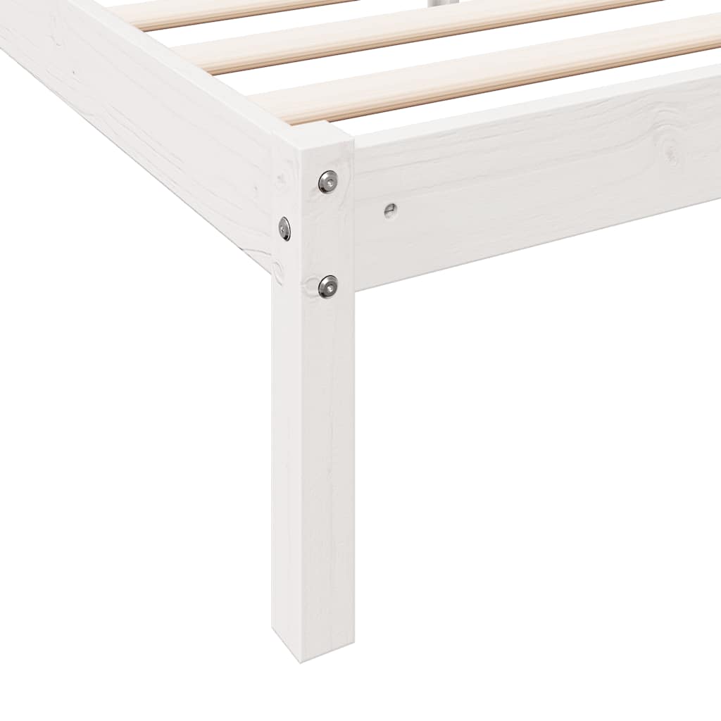 Letto Extra Lungo senza Materasso Bianco 80x220 cm in Pino