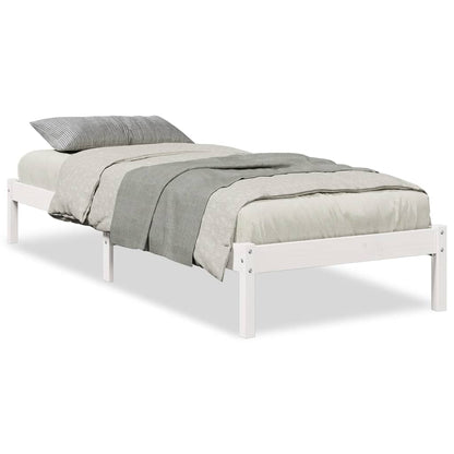 Letto Extra Lungo senza Materasso Bianco 90x220 cm in Pino - homemem39