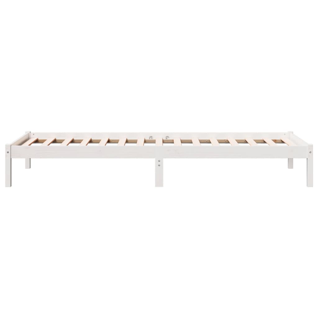 Letto Extra Lungo senza Materasso Bianco 100x220 cm in Pino | homemem39