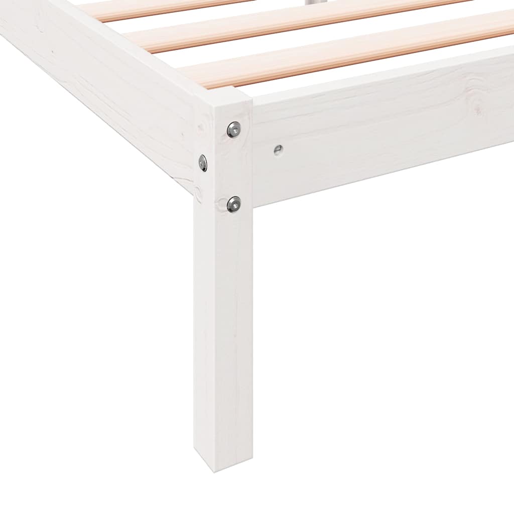 Letto Extra Lungo senza Materasso Bianco 100x220 cm in Pino