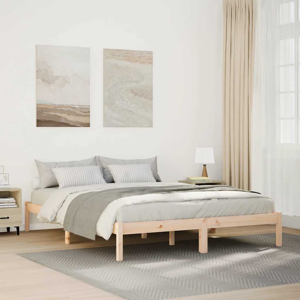 Letto Extra Lungo senza Materasso in Legno di Pino