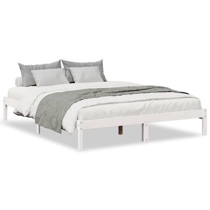 Letto Extra Lungo senza Materasso Bianco 140x220 cm in Pino - homemem39